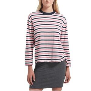 ATM Anthony Thomas Melillo Sweater Striped Long Sleeves Cotton Navy Pink XS NWOT